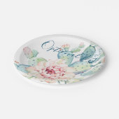 Zachte Waterverf pasta-bloeiende cactus  Papieren Bordje (Gekanteld)