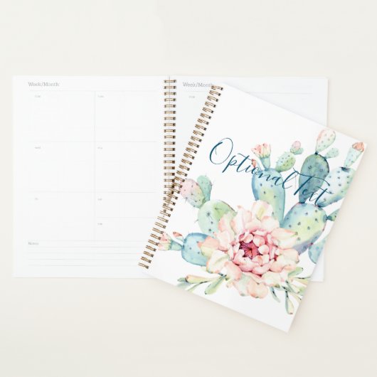 Zachte Waterverf pasta-bloeiende cactus Planner (Display)