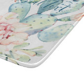 Zachte Waterverf pasta-bloeiende cactus Snijplank (Hoek)