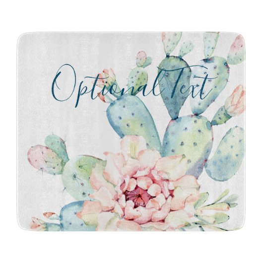 Zachte Waterverf pasta-bloeiende cactus Snijplank (Voorkant)