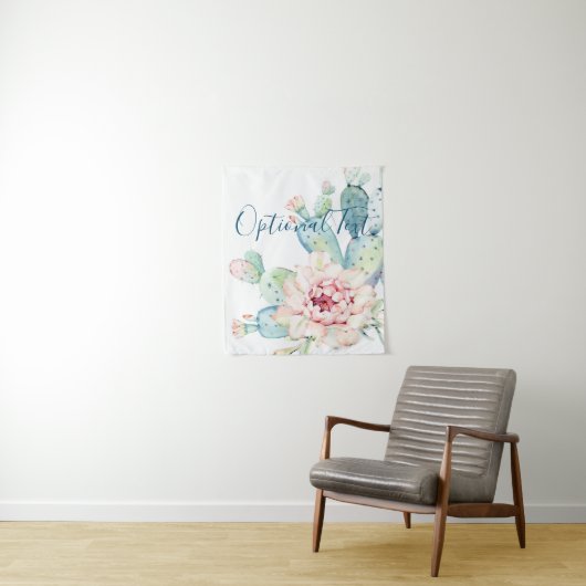 Zachte Waterverf pasta-bloeiende cactus Wandkleed (In situ)