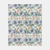 Zachte waterverf pastel bloem fleece deken (Voorkant)