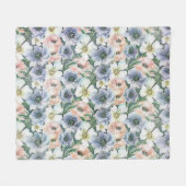 Zachte waterverf pastel bloem fleece deken (Voorkant (Horizontaal))
