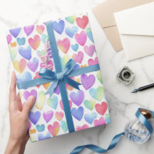 Zachte Waterverf Pastel Hartjes Valentijns Wrap