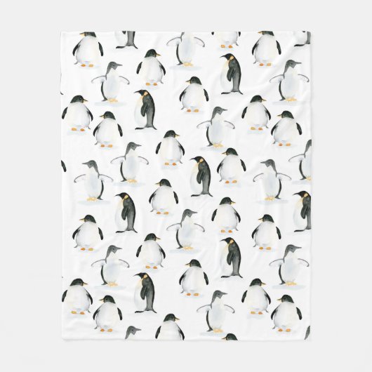 Zachte Waterverf Penguin Fleece Throw (Voorkant)