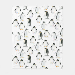 Zachte Waterverf Penguin Fleece Throw Deken