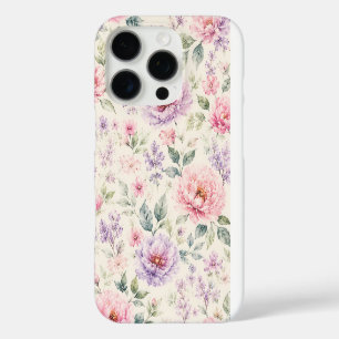 Zachte Waterverf Pioen Bloemen iPhone 16 Pro Hoesje