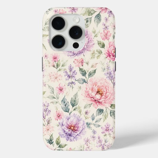 Zachte Waterverf Pioen Bloemen Case-Mate iPhone Case (Achterkant)
