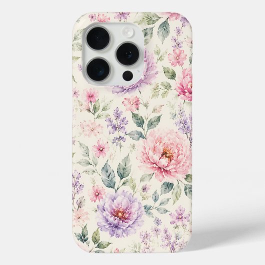 Zachte Waterverf Pioen Bloemen Case-Mate iPhone Case (Achterkant)