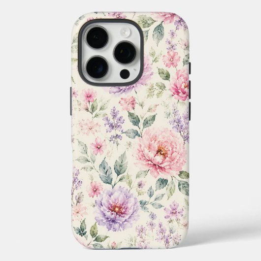 Zachte Waterverf Pioen Bloemen Case-Mate iPhone Case (Achterkant)