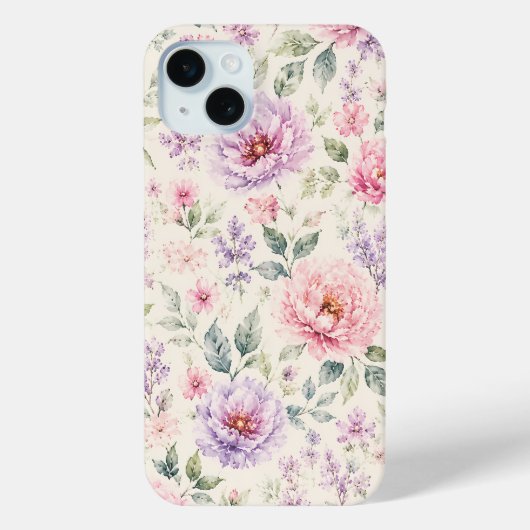 Zachte Waterverf Pioen Bloemen Case-Mate iPhone Case (Achterkant)