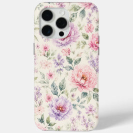 Zachte Waterverf Pioen Bloemen iPhone 15 Pro Max Hoesje