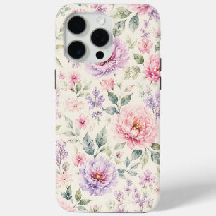 Zachte Waterverf Pioen Bloemen iPhone 15 Pro Max Hoesje