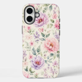 Zachte Waterverf Pioen Bloemen iPhone 16 Plus Hoesje