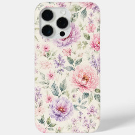 Zachte Waterverf Pioen Bloemen iPhone 15 Pro Max Hoesje