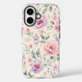 Zachte Waterverf Pioen Bloemen iPhone 16 Hoesje