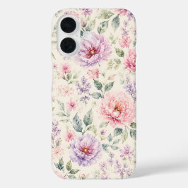 Zachte Waterverf Pioen Bloemen iPhone 16 Hoesje