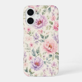 Zachte Waterverf Pioen Bloemen iPhone 16 Hoesje