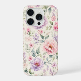 Zachte Waterverf Pioen Bloemen iPhone 15 Pro Case