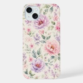 Zachte Waterverf Pioen Bloemen iPhone 15 Plus Case