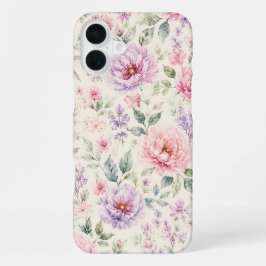 Zachte Waterverf Pioen Bloemen iPhone 16 Plus Hoesje