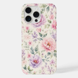 Zachte Waterverf Pioen Bloemen iPhone 15 Pro Max Case