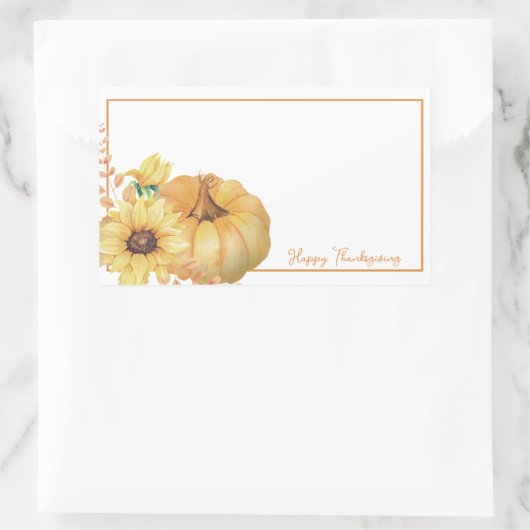 Zachte waterverf pompoenen rechthoekige sticker (Tas)