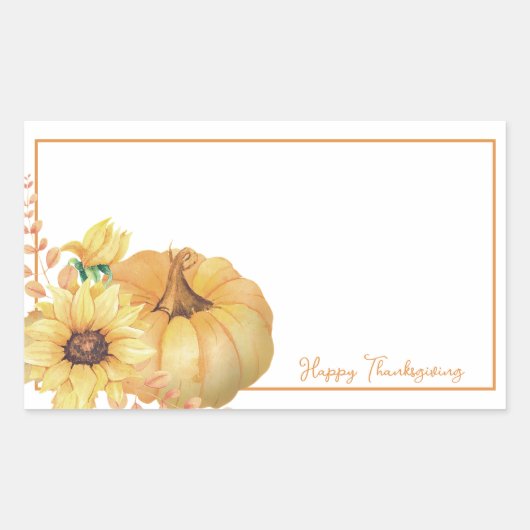 Zachte waterverf pompoenen rechthoekige sticker (Voorkant)