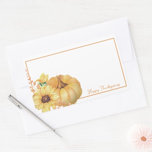 Zachte waterverf pompoenen rechthoekige sticker (Envelop)