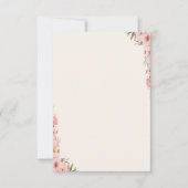 Zachte waterverf roze bloem notitiekaartje (Voorkant)