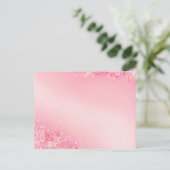 Zachte Waterverf Roze Bloemen Border Briefkaart (Staand voorkant)