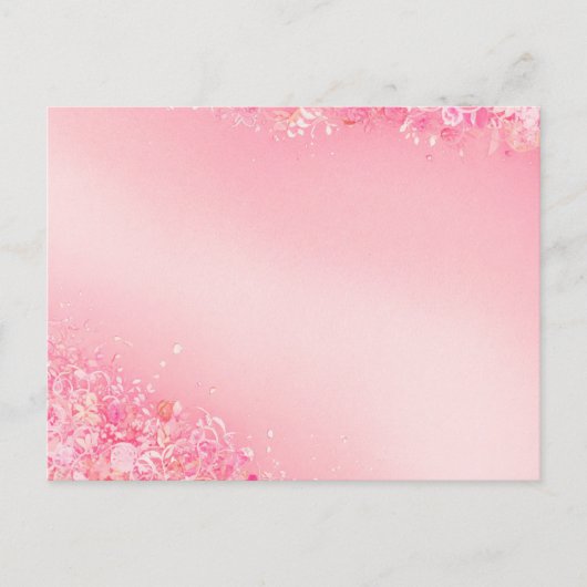 Zachte Waterverf Roze Bloemen Border Briefkaart (Voorkant)