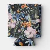 Zachte Waterverf: Roze Bloemenbessen Blikjeskoeler (Voorkant)