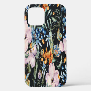 Zachte Waterverf: Roze Bloemenbessen iPhone 12 Hoesje