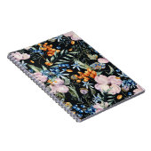 Zachte Waterverf: Roze Bloemenbessen Notitieboek (Rechterzijde)