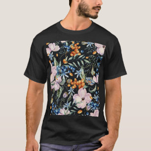 Zachte Waterverf: Roze Bloemenbessen T-shirt