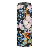 Zachte Waterverf: Roze Bloemenbessen Thermosbeker (Achterkant)