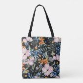 Zachte Waterverf: Roze Bloemenbessen Tote Bag (Achterkant)