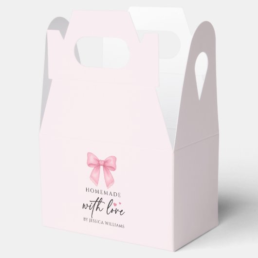 Zachte Waterverf Roze Strik Coquette Kerstcadeau Bedankdoosjes (Geopend)