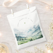 Zachte Waterverf Sneeuwberglandschap Bruiloft Bedankzakje (Geknipt)