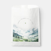 Zachte Waterverf Sneeuwberglandschap Bruiloft Bedankzakje (Voorkant)