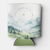 Zachte Waterverf Sneeuwberglandschap Bruiloft Blikjeskoeler (Voorkant)