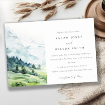 Zachte Waterverf Sneeuwberglandschap Bruiloft