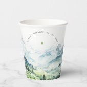 Zachte Waterverf Sneeuwberglandschap Bruiloft Papieren Bekers (Voorkant)