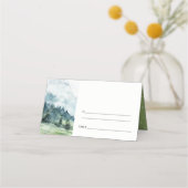 Zachte Waterverf Sneeuwberglandschap Bruiloft Plaatskaartje (Achterkant)