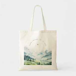 Zachte Waterverf Sneeuwberglandschap Bruiloft Tote Bag