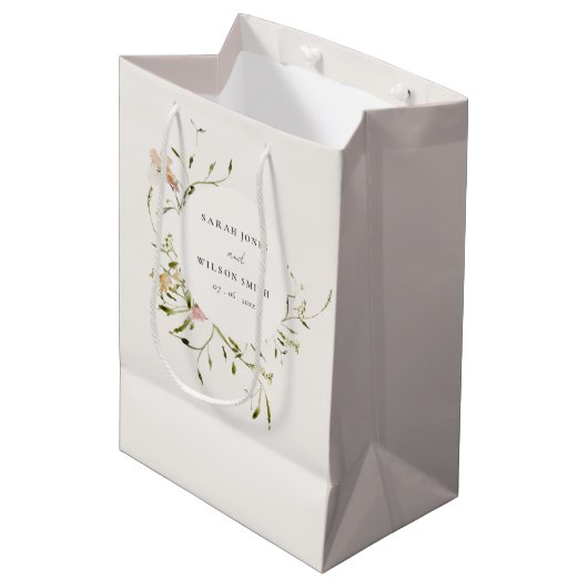 Zachte Waterverf van de Beemdweide Floral Wreath W Medium Cadeauzakje (Voorkant Gekanteld)