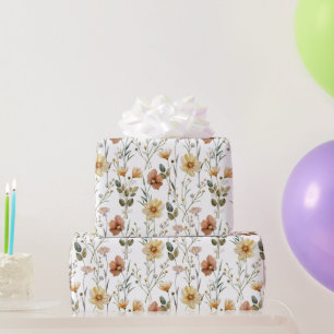 Zachte waterverf wilde bloem botanische boho-patro cadeaupapier
