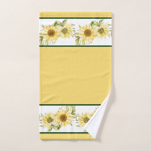 Zachte waterverf zonnebloemen bad handdoek (Handdoek)