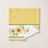 Zachte waterverf zonnebloemen bad handdoek (Wasdoekje)